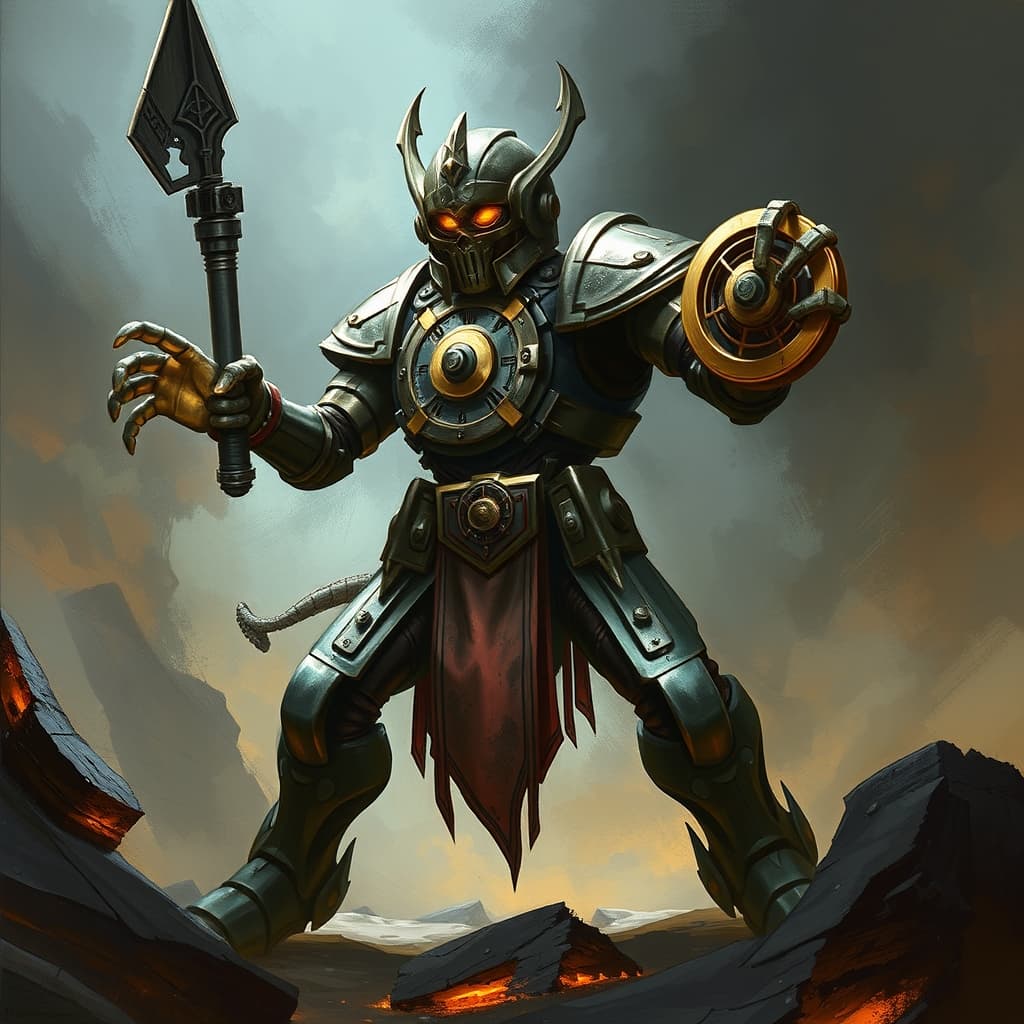 Clockwork Soldier — fantasy monster illustration. Clockwork Soldier is a medium construct (Challenge Rating 1).