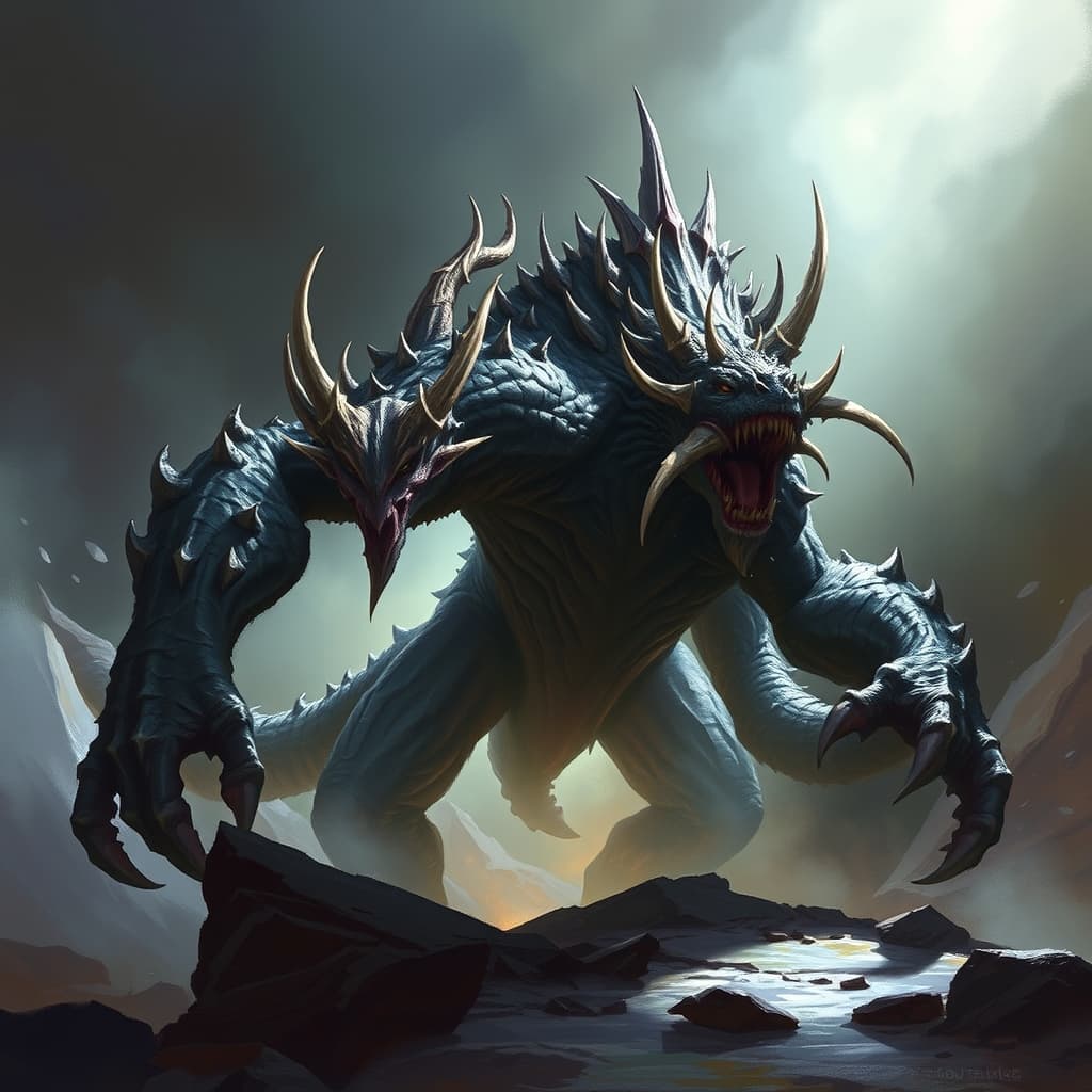 Illhveli, Kembingur — fantasy monster illustration