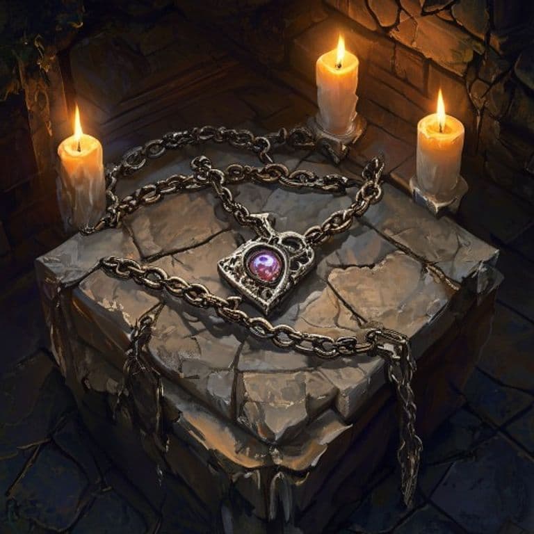 Shackle of the Ghostheart Covenant — fantasy item illustration. Shackle of the Ghostheart Covenant is a magic item (wondrous item) of rare rarity.