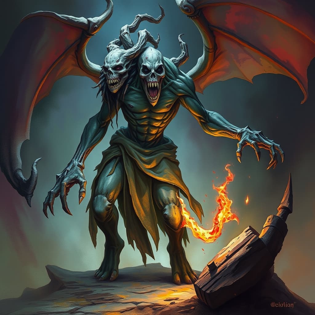 Beheaded Vengeful Spirit — fantasy monster illustration. Beheaded Vengeful Spirit is a medium undead (Challenge Rating 4).