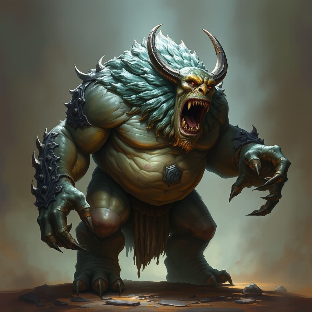 Ogre, Void Blessed — fantasy monster illustration. Ogre, Void Blessed is a large giant (Challenge Rating 6).