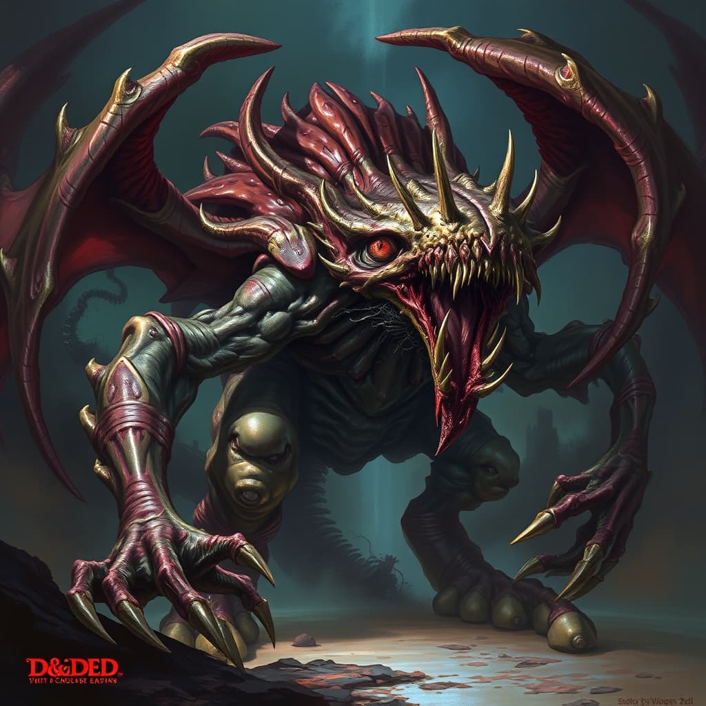 Krake Spawn — fantasy monster illustration. Krake Spawn is a huge monstrosity (Challenge Rating 9).