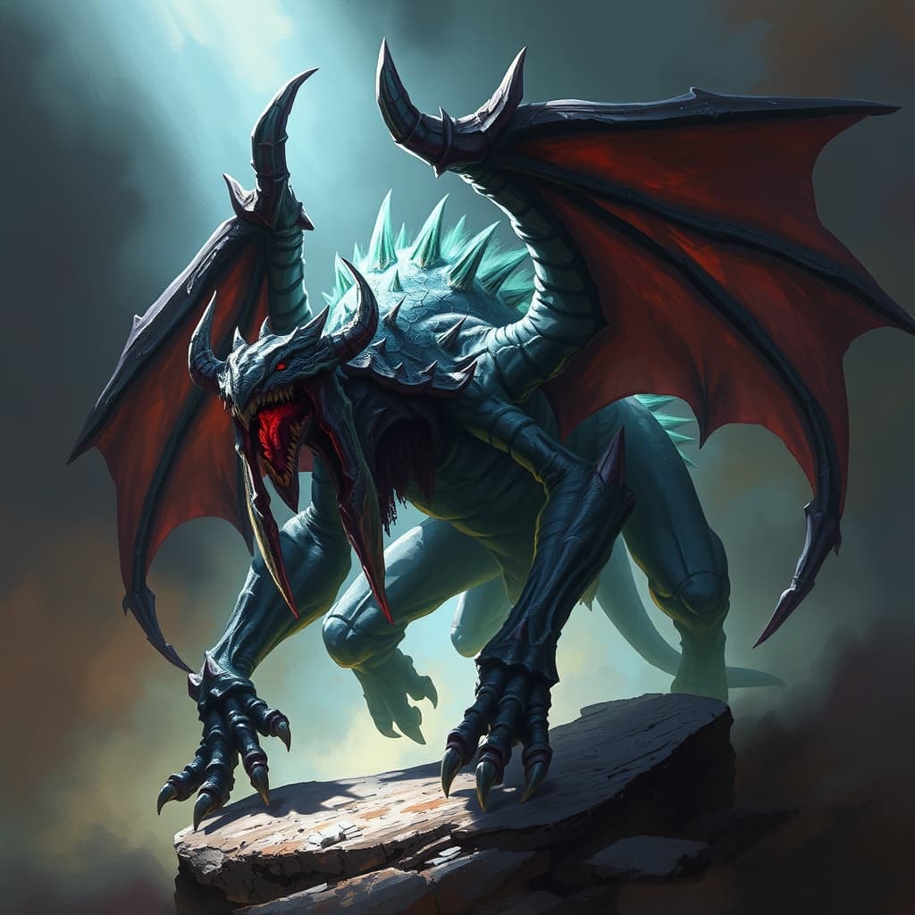 Xhkarsh — fantasy monster illustration. Xhkarsh is a large aberration (Challenge Rating 8).