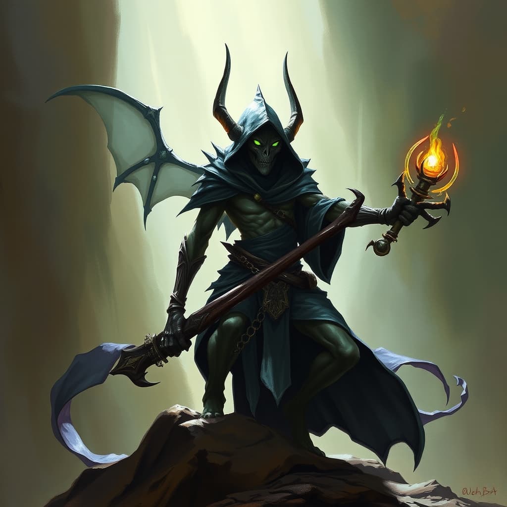 Shadow Elf Mage — fantasy monster illustration. Shadow Elf Mage is a medium humanoid (Challenge Rating 6).