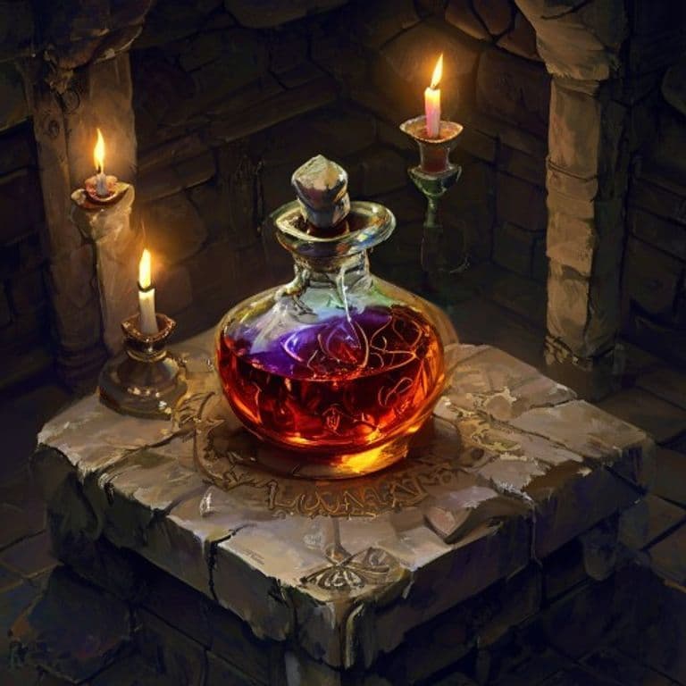 Ghoulbane Oil — fantasy item illustration. Ghoulbane Oil is a magic item (potion) of very rare rarity.