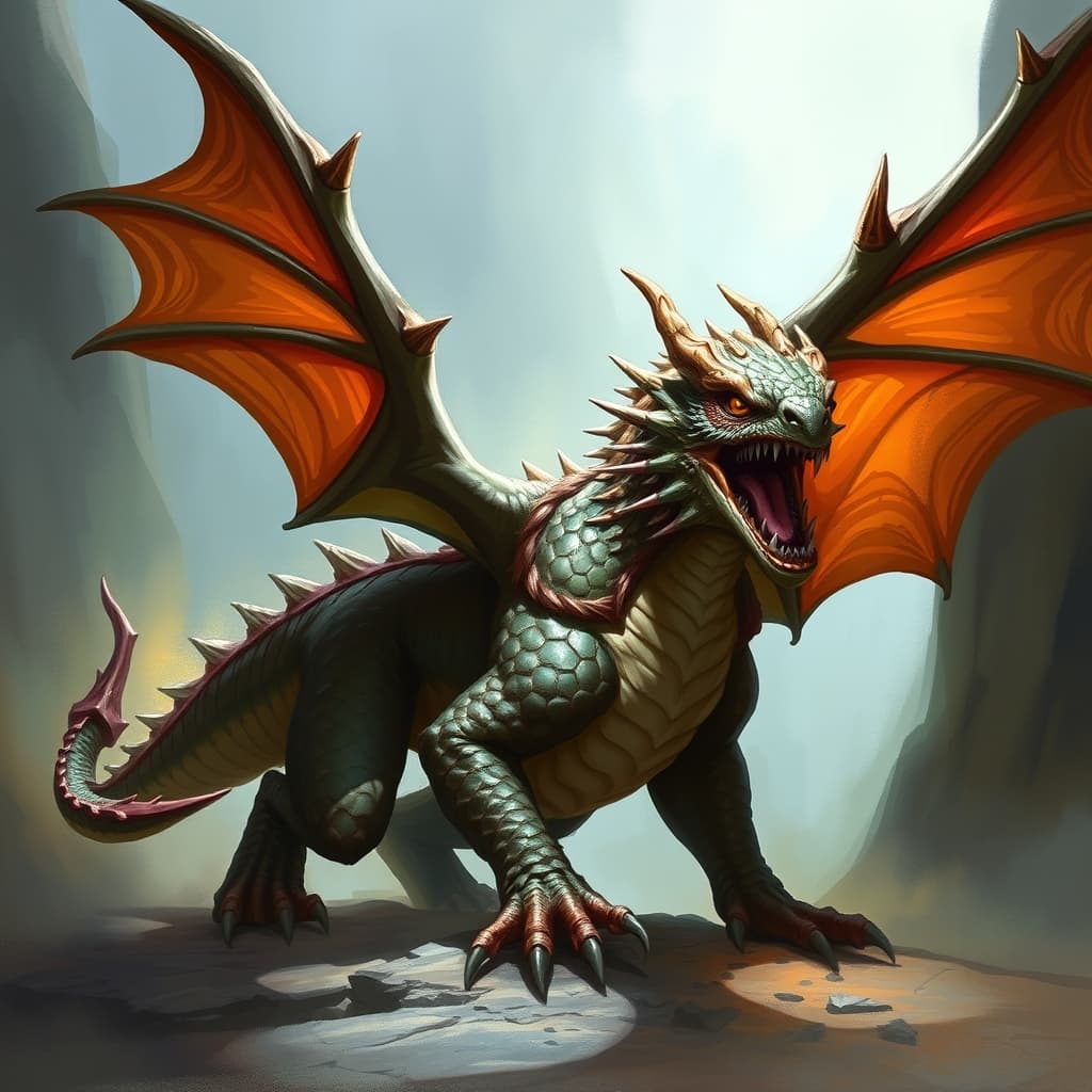 Imperial Dragon Wyrmling — fantasy monster illustration. Imperial Dragon Wyrmling is a medium dragon (Challenge Rating 3).