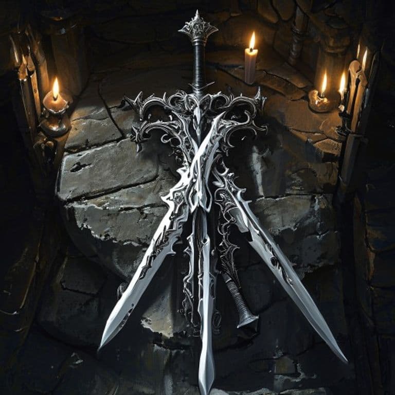 Black and White Daggers — fantasy item illustration