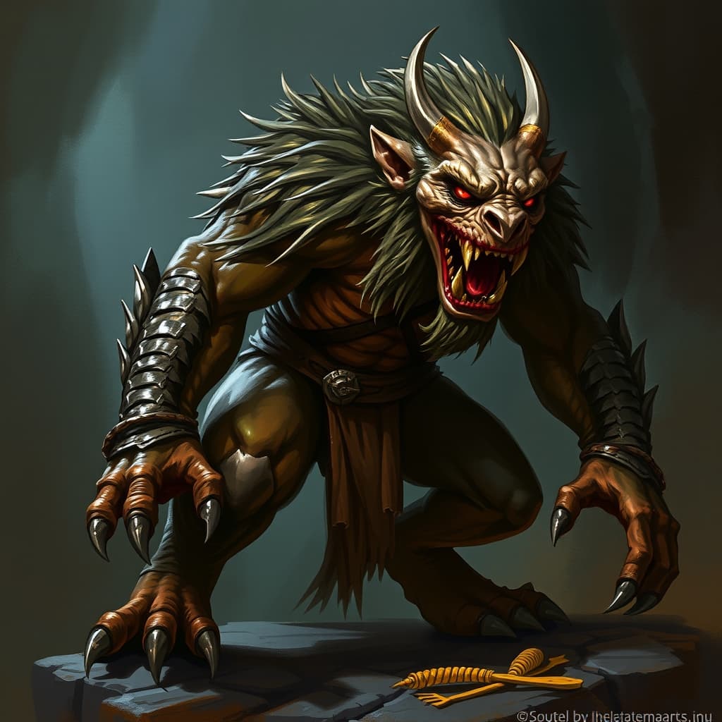 Gnoll — fantasy monster illustration