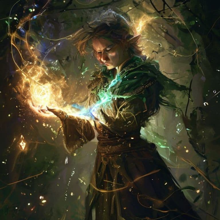 Conjure Fey — fantasy spell effect illustration. Conjure Fey is a 6th-level conjuration available to Druid, Warlock.