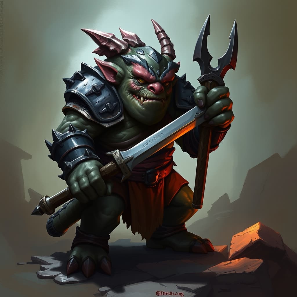 Stout Halfling Guard — fantasy monster illustration. Stout Halfling Guard is a small humanoid (Challenge Rating 1/8).