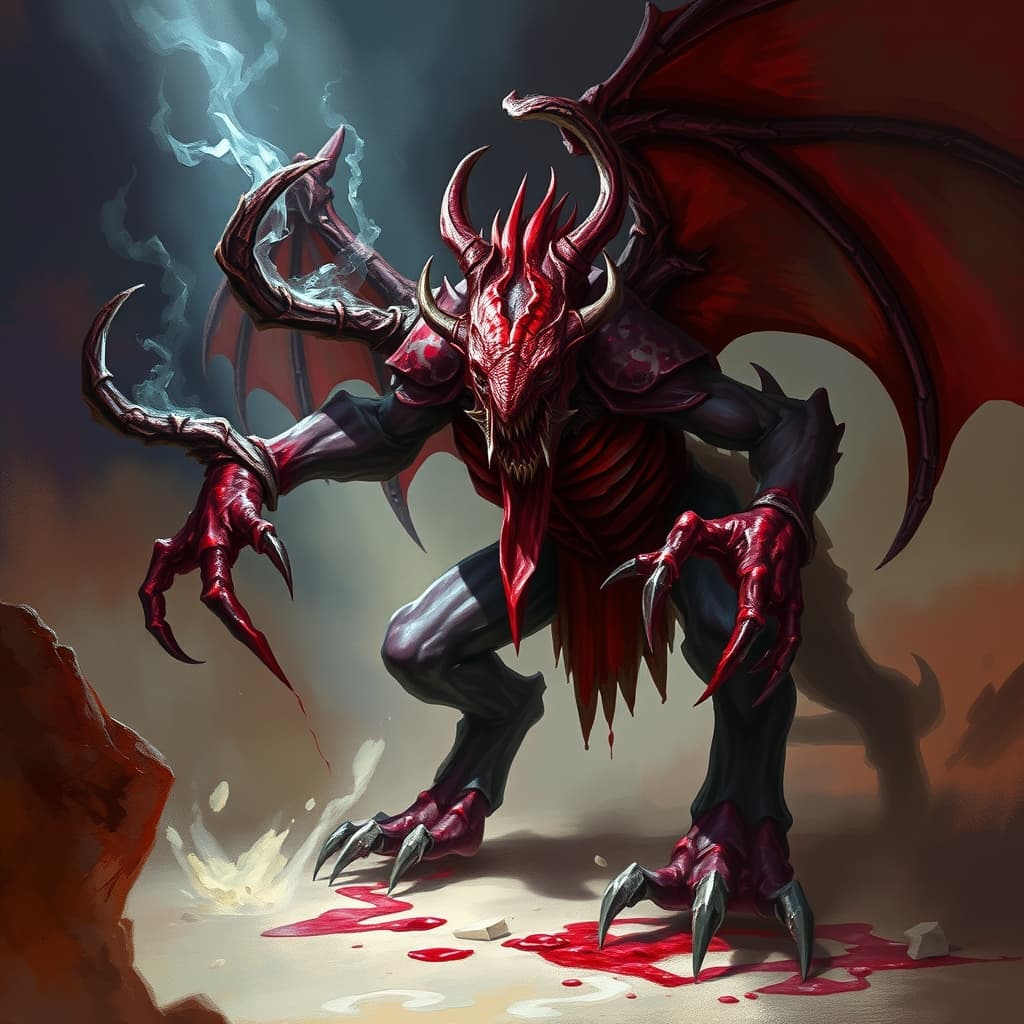 Blood Elemental — fantasy monster illustration. Blood Elemental is a large elemental (Challenge Rating 5).