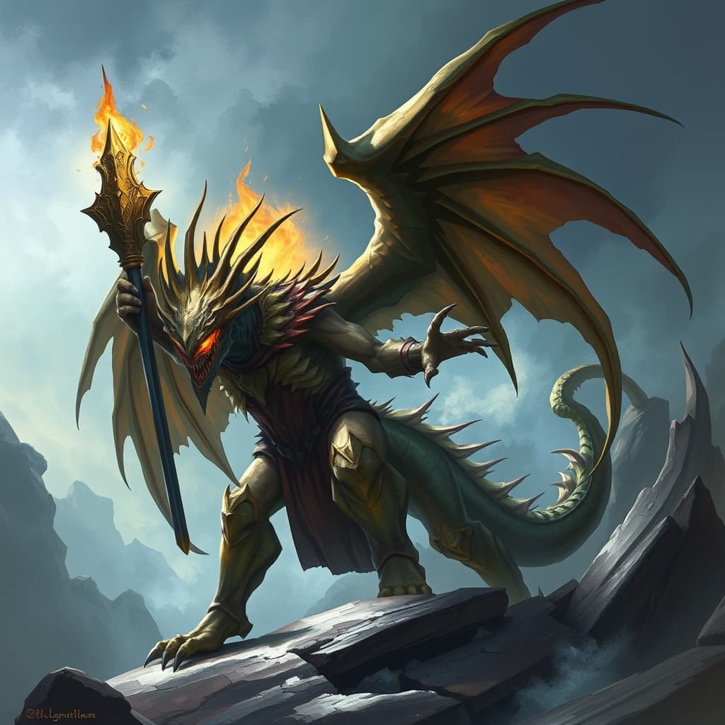 Archon, Siege — fantasy monster illustration. Archon, Siege is a huge celestial (Challenge Rating 13).