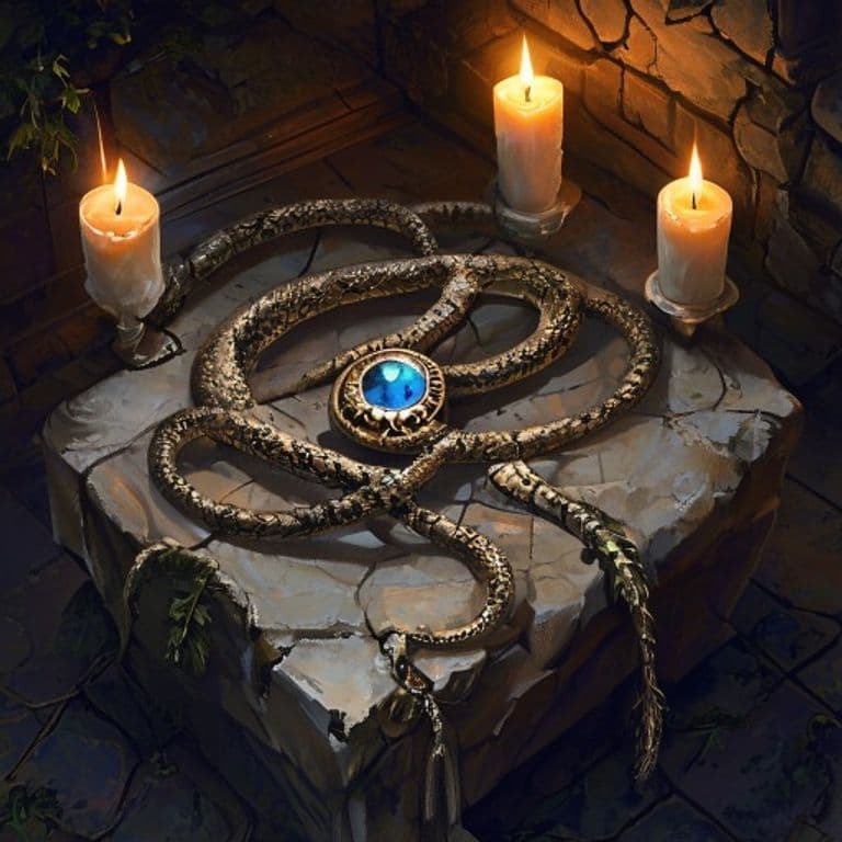 Snake-Eye Bones — fantasy item illustration. Snake-Eye Bones is a magic item (wondrous item) of common rarity.