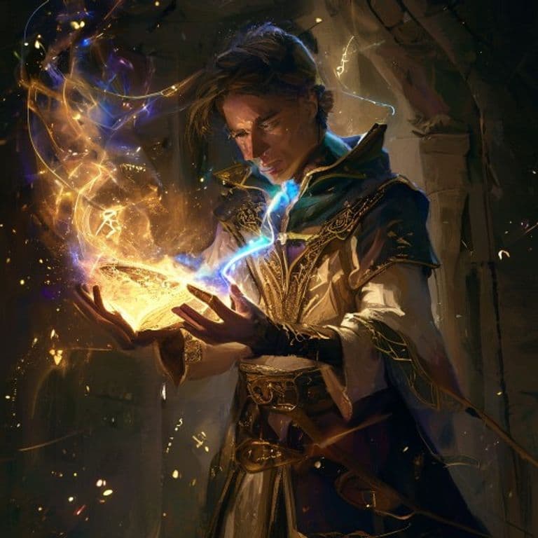 Scribe — fantasy spell effect illustration. Scribe is a Cantrip transmutation available to Bard, Cleric, Wizard.