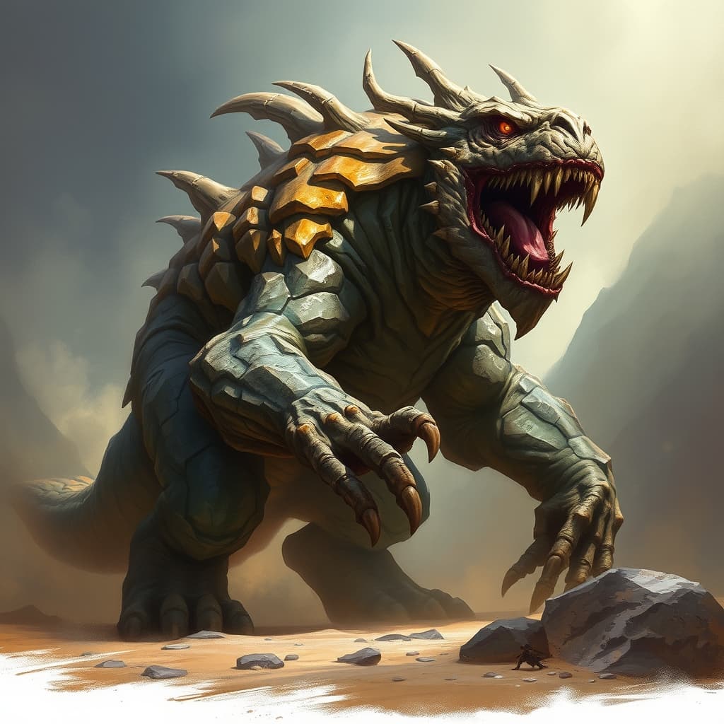 Giant Earth Elemental — fantasy monster illustration