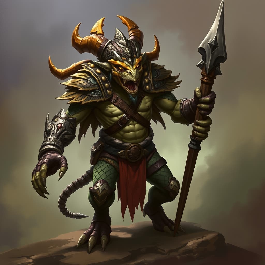 Cueyatl Warrior — fantasy monster illustration