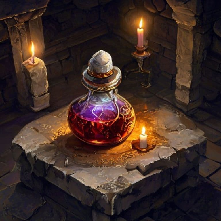 Ironskin Oil — fantasy item illustration. Ironskin Oil is a magic item (potion) of uncommon rarity.