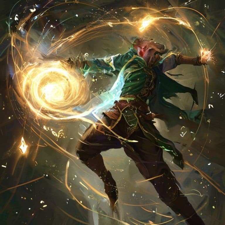 Whirlwind Kick — fantasy spell effect illustration