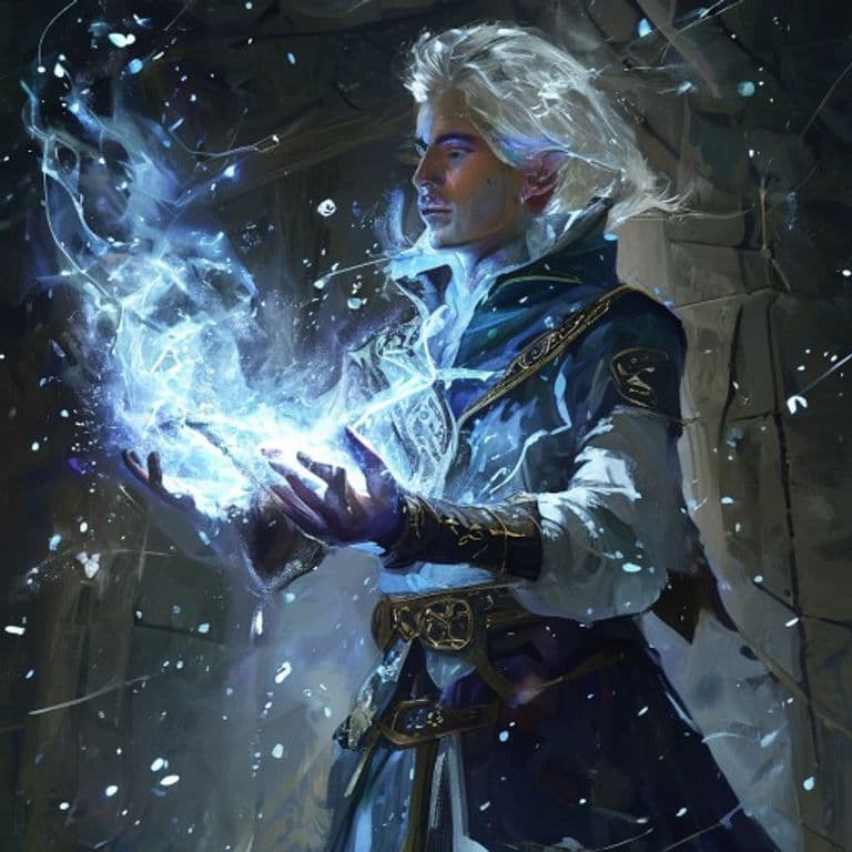 Hoarfrost — fantasy spell effect illustration. Hoarfrost is a Cantrip evocation available to Sorcerer, Warlock, Wizard.