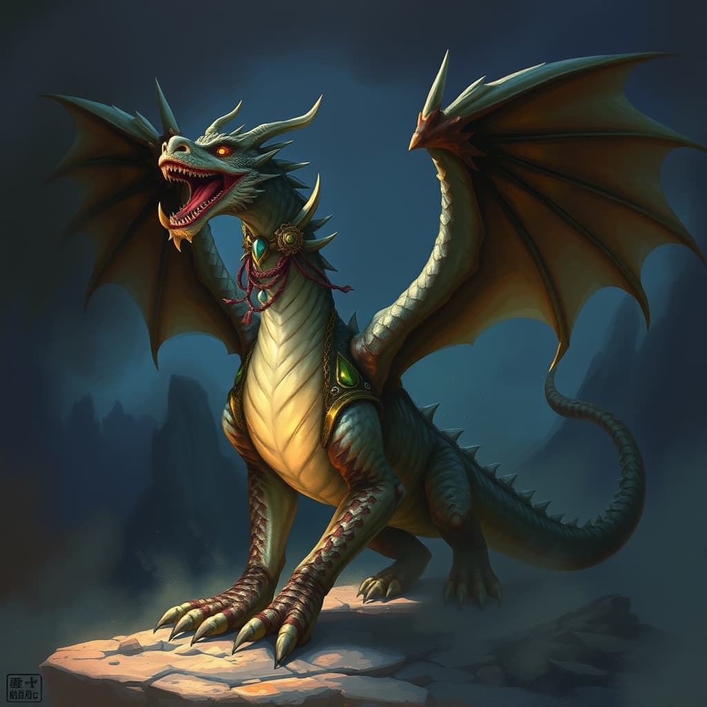 Ancient Wind Dragon — fantasy monster illustration. Ancient Wind Dragon is a gargantuan dragon (Challenge Rating 21).