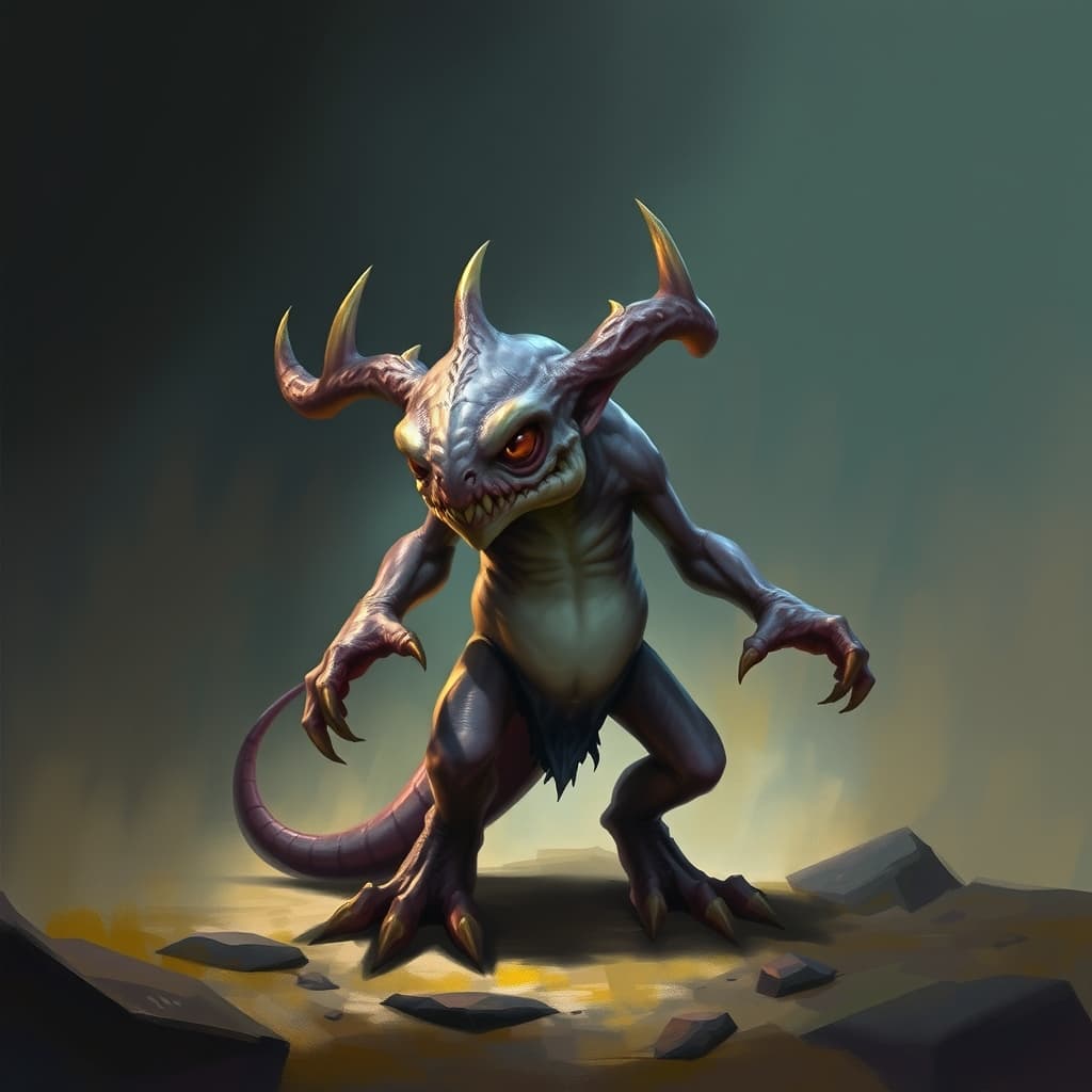Fetal Savant — fantasy monster illustration. Fetal Savant is a tiny humanoid (Challenge Rating 4).