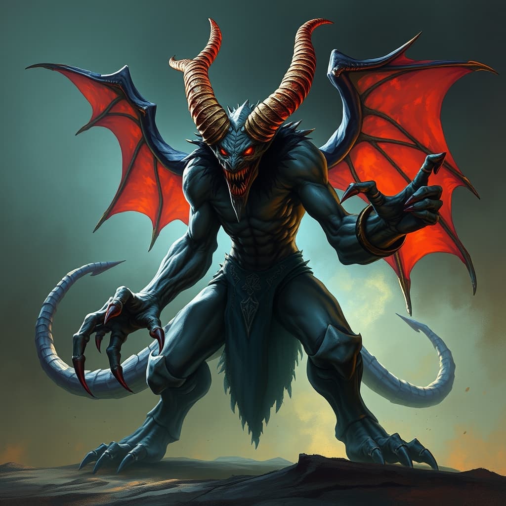 Demon, Vetala — fantasy monster illustration. Demon, Vetala is a medium fiend (Challenge Rating 8).