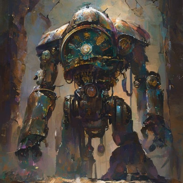 Clockwork Myrmidon — fantasy monster illustration