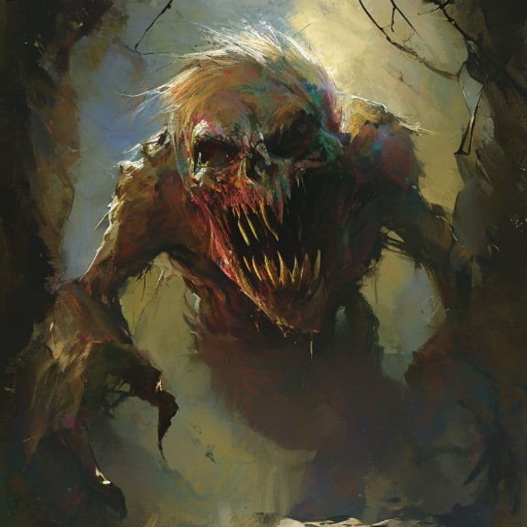 Ghast — fantasy monster illustration. Ghast is a medium undead (Challenge Rating 2).
