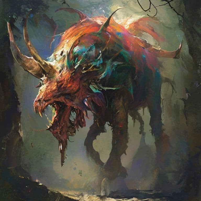 Nullicorn — fantasy monster illustration. Nullicorn is a large aberration (Challenge Rating 5).