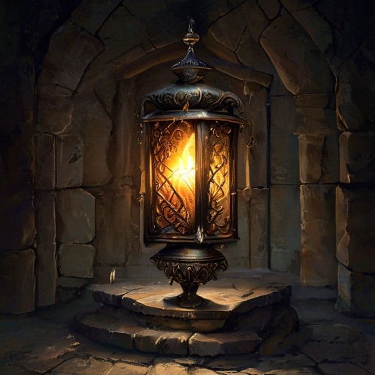Lantern of Auspex — fantasy item illustration. Lantern of Auspex is a magic item (wondrous item) of rare rarity.