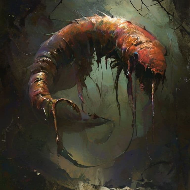Wormhearted Suffragan — fantasy monster illustration. Wormhearted Suffragan is a medium undead (Challenge Rating 5).