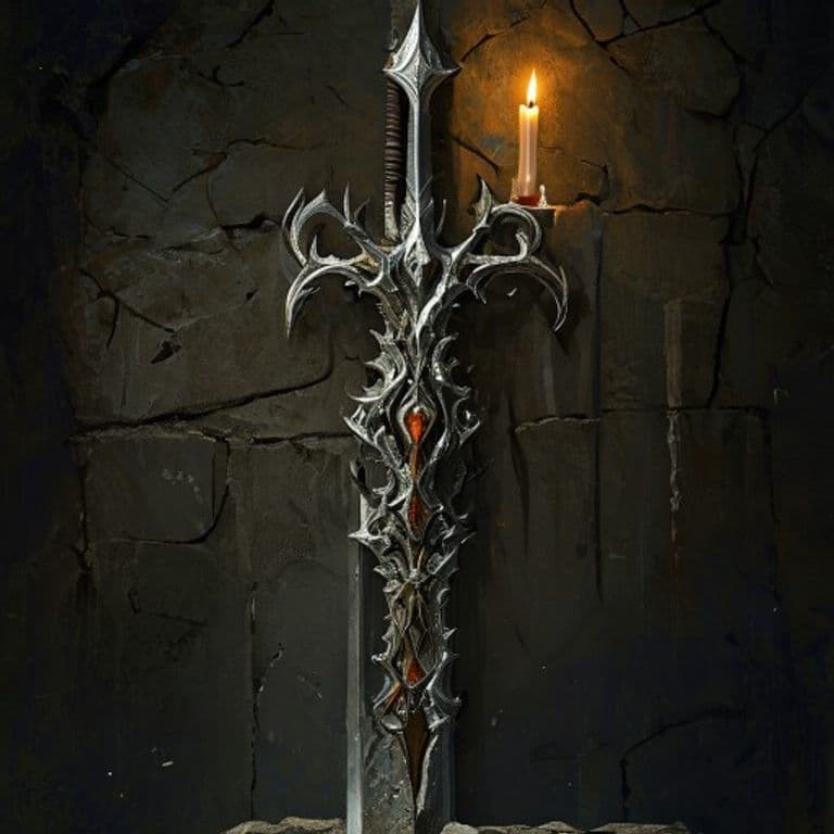 Thirsting Thorn — fantasy item illustration. Thirsting Thorn is a magic item (weapon) of rare rarity.