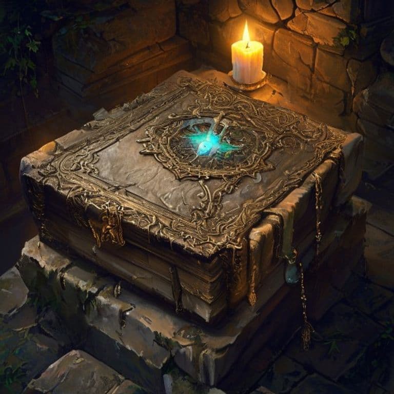 Tome of Knowledge — fantasy item illustration
