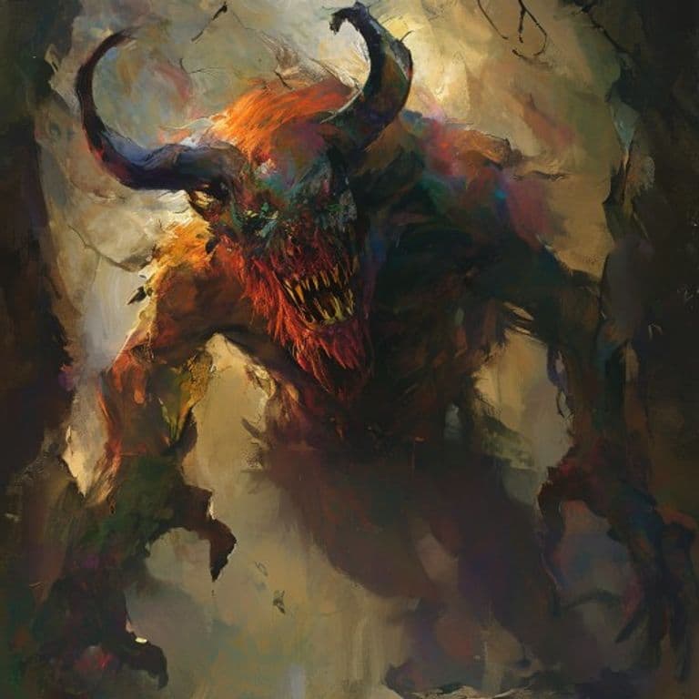 Husk Demon — fantasy monster illustration. Husk Demon is a medium fiend (Challenge Rating 4).