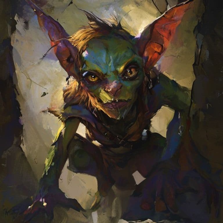 Azza Gremlin — fantasy monster illustration. Azza Gremlin is a small fey (Challenge Rating 1/4).