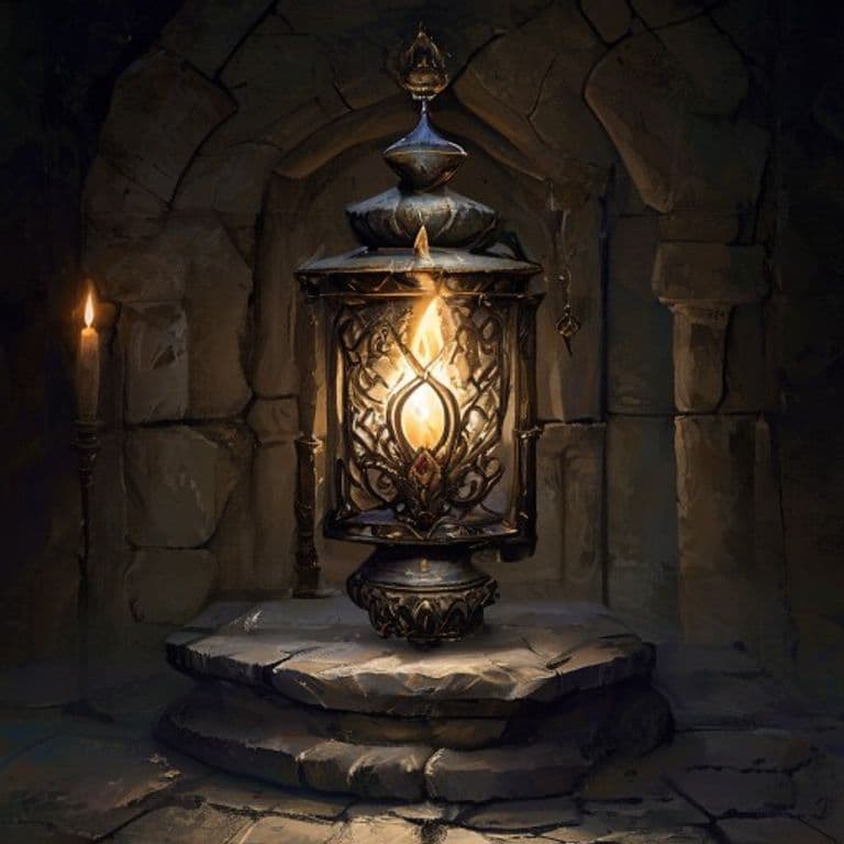 Umbral Lantern — fantasy item illustration. Umbral Lantern is a magic item (wondrous item) of rare rarity.