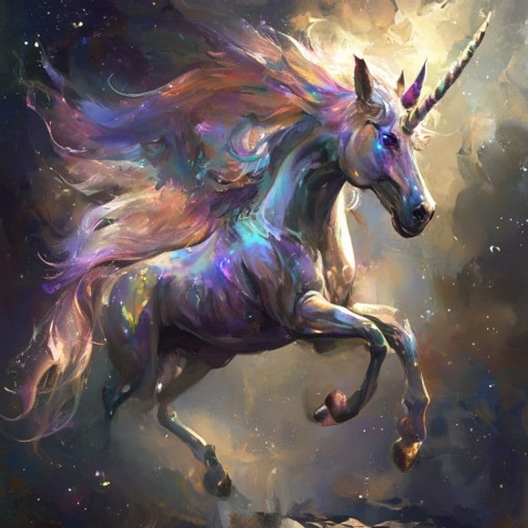 Unicorn — fantasy monster illustration. Unicorn is a large celestial (Challenge Rating 5).