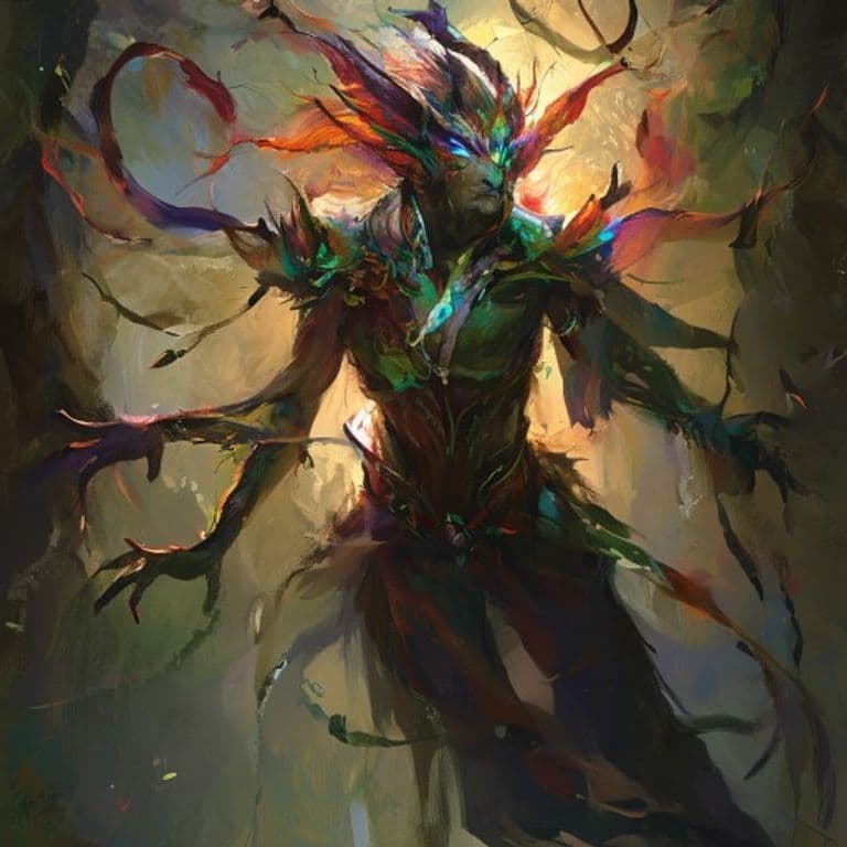 Huli Jing — fantasy monster illustration. Huli Jing is a medium fey (Challenge Rating 9).