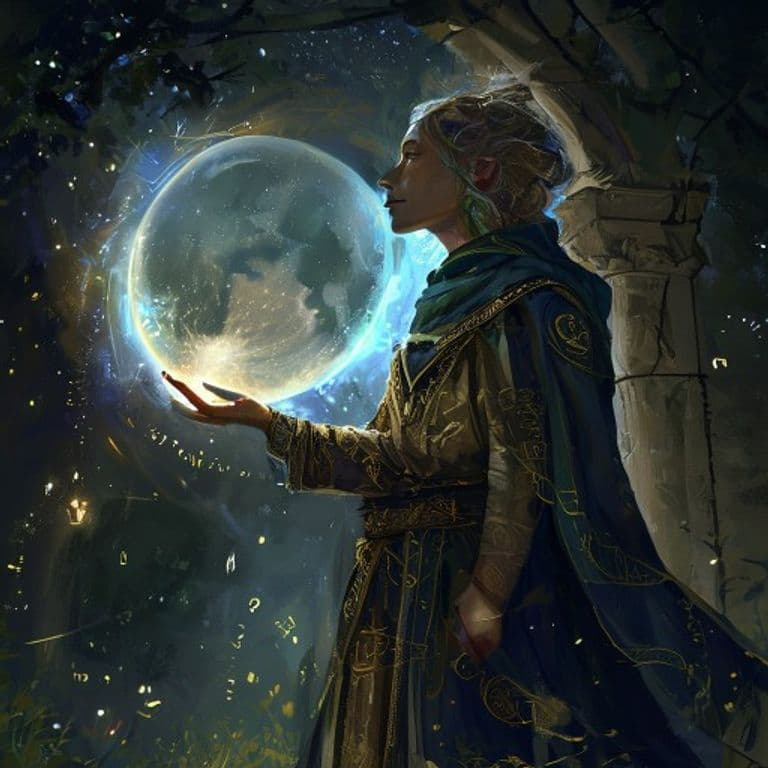 By the Light of the Watchful Moon — fantasy spell effect illustration. By the Light of the Watchful Moon is a 4th-level divination available to Cleric, Druid, Paladin, Ranger, Sorcerer, Wi…