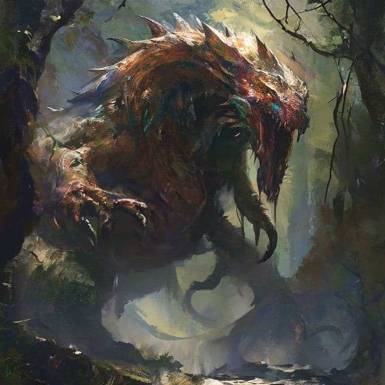Guardian Naga — fantasy monster illustration. Guardian Naga is a large monstrosity (Challenge Rating 10).