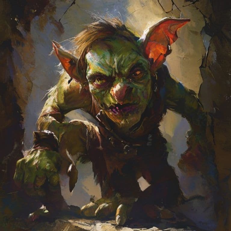 Goblin — fantasy monster illustration. Goblin is a small humanoid (Challenge Rating 1/4).