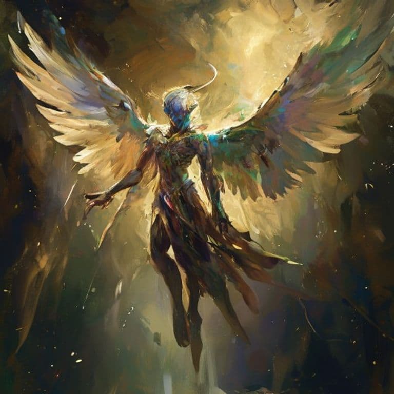 Angel, Haladron — fantasy monster illustration. Angel, Haladron is a tiny celestial (Challenge Rating 1/2).