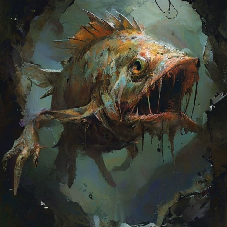 Cavefish Zombie — fantasy monster illustration