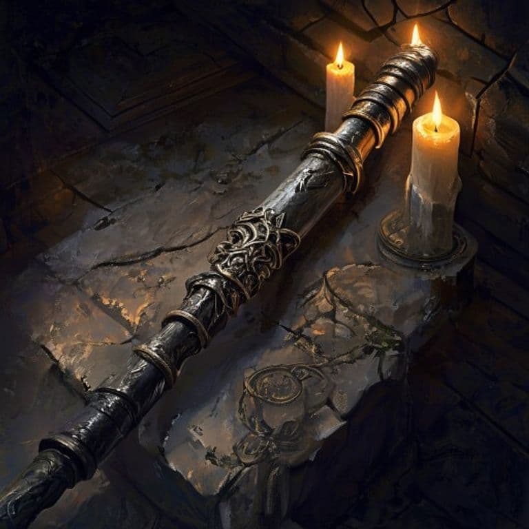 Rod of Underworld Navigation — fantasy item illustration