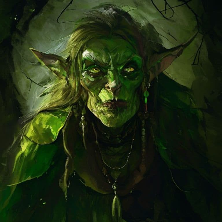 Coven Green Hag — fantasy monster illustration