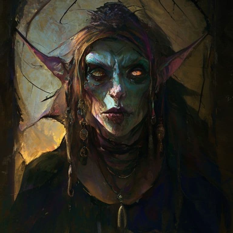 Mirror Hag — fantasy monster illustration. Mirror Hag is a medium fey (Challenge Rating 6).