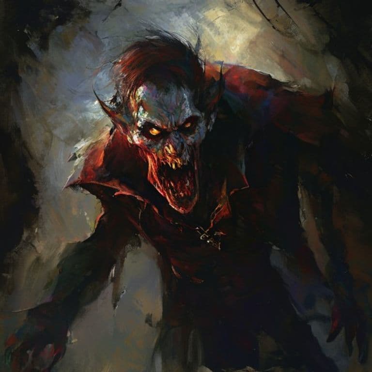 Vampire — fantasy monster illustration. Vampire is a medium undead (Challenge Rating 13).
