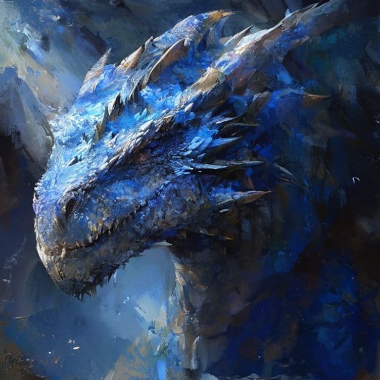 Adult Blue Dragon — fantasy monster illustration