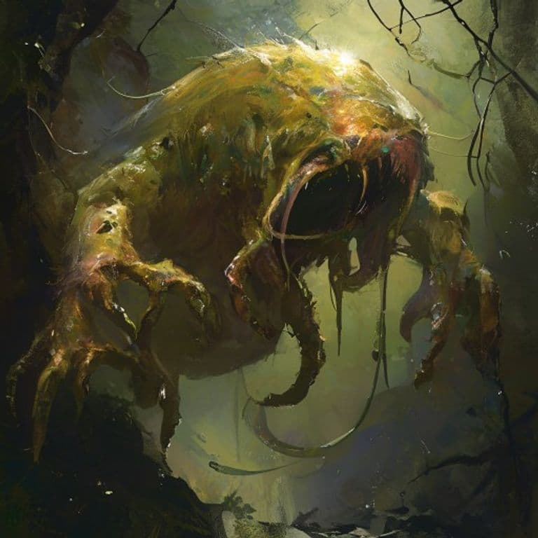 Skitterhaunt — fantasy monster illustration. Skitterhaunt is a large ooze (Challenge Rating 4).