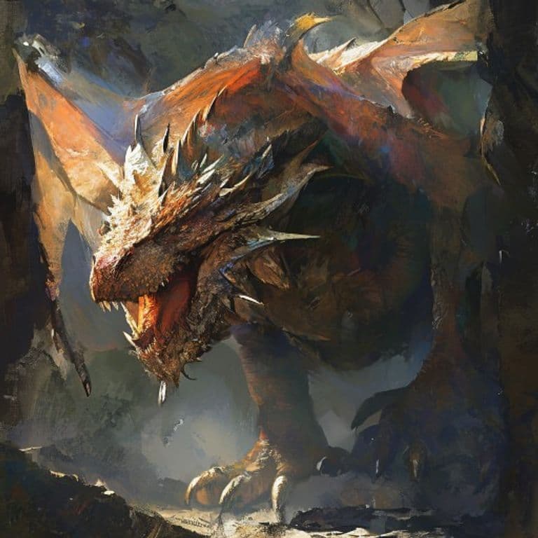 Vent Linnorm — fantasy monster illustration. Vent Linnorm is a gargantuan dragon (Challenge Rating 16).